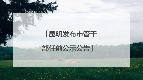昆明发布市管干部任前公示公告
