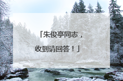 朱俊亭同志，收到请回答！