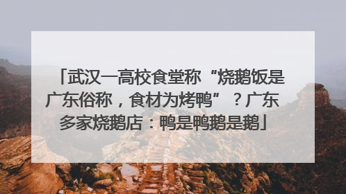 武汉一高校食堂称“烧鹅饭是广东俗称，食材为烤鸭”？广东多家烧鹅店：鸭是鸭鹅是鹅