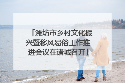 潍坊市乡村文化振兴暨移风易俗工作推进会议在诸城召开