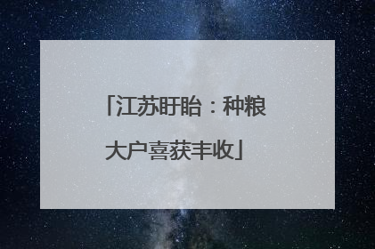 江苏盱眙：种粮大户喜获丰收