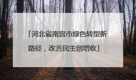 河北省南宫市绿色转型新路径，改善民生创增收