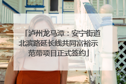 泸州龙马潭：安宁街道北滨路延长线共同富裕示范带项目正式签约