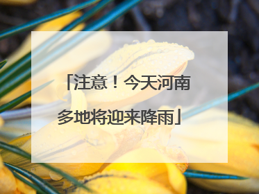 注意！今天河南多地将迎来降雨