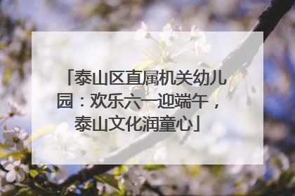 泰山区直属机关幼儿园：欢乐六一迎端午，泰山文化润童心