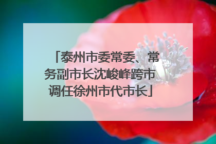 泰州市委常委、常务副市长沈峻峰跨市调任徐州市代市长