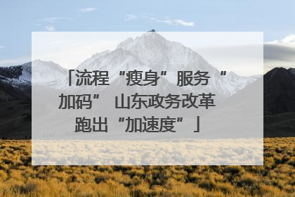 流程“瘦身”服务“加码” 山东政务改革跑出“加速度”