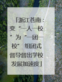 浙江苍南：变“一人一校”为“一团一校” 组团式督导督出学校发展加速度