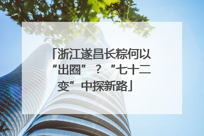 浙江遂昌长粽何以“出圈”？“七十二变”中探新路