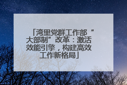 湾里党群工作部“大部制”改革：激活效能引擎，构建高效工作新格局