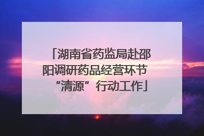 湖南省药监局赴邵阳调研药品经营环节“清源”行动工作