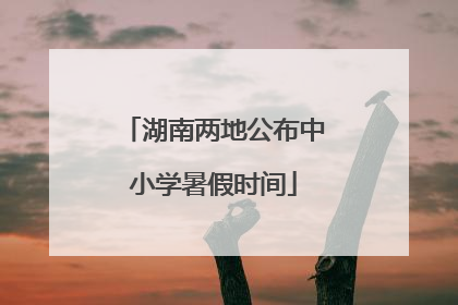 湖南两地公布中小学暑假时间