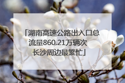 湖南高速公路出入口总流量860.21万辆次 长沙周边最繁忙
