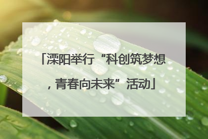 溧阳举行“科创筑梦想，青春向未来”活动