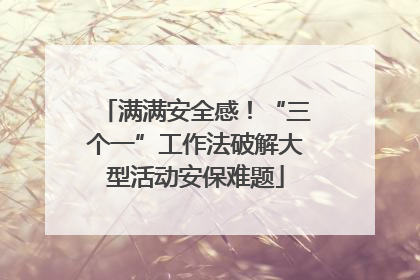 满满安全感！“三个一”工作法破解大型活动安保难题