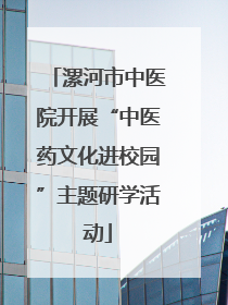 漯河市中医院开展“中医药文化进校园”主题研学活动