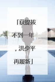 获提拔不到一年，洪少平再履新