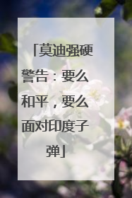 莫迪强硬警告：要么和平，要么面对印度子弹
