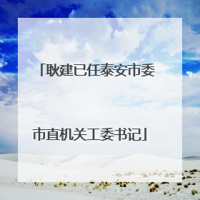 耿建已任泰安市委市直机关工委书记