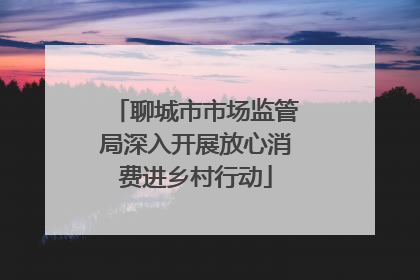 聊城市市场监管局深入开展放心消费进乡村行动