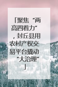 聚焦“两高四着力”，封丘县用农村产权交易平台撬动“大治理”