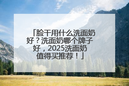 脸干用什么洗面奶好？洗面奶哪个牌子好，2025洗面奶值得买推荐！
