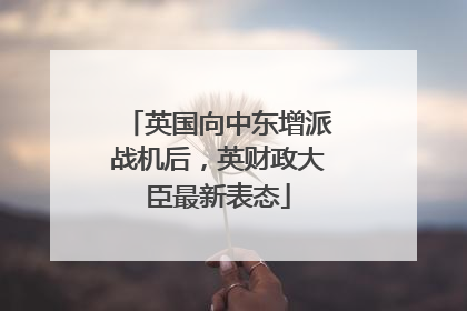 英国向中东增派战机后，英财政大臣最新表态