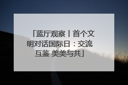 蓝厅观察丨首个文明对话国际日：交流互鉴 美美与共