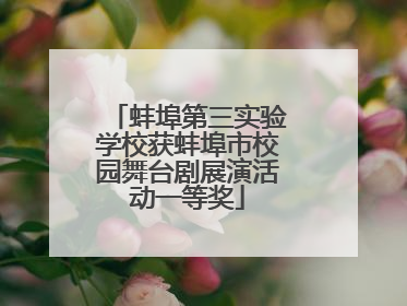 蚌埠第三实验学校获蚌埠市校园舞台剧展演活动一等奖