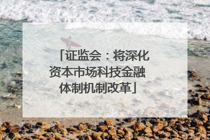 证监会：将深化资本市场科技金融体制机制改革