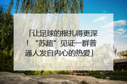 让足球的根扎得更深！“苏超”见证一群普通人发自内心的热爱