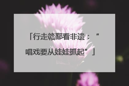 行走赣鄱看非遗：“唱戏要从娃娃抓起”