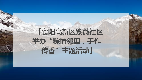 襄阳高新区紫薇社区举办“粽情邻里，手作传香”主题活动