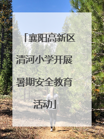 襄阳高新区清河小学开展暑期安全教育活动