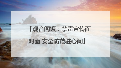 观音阁镇：禁毒宣传面对面 安全防范驻心间
