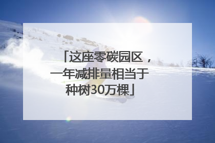 这座零碳园区，一年减排量相当于种树30万棵
