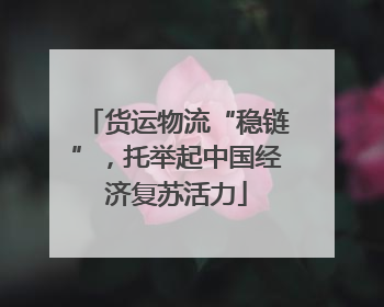 货运物流“稳链”，托举起中国经济复苏活力