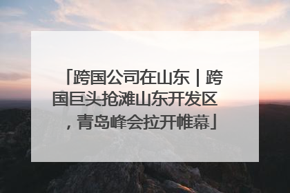 跨国公司在山东｜跨国巨头抢滩山东开发区，青岛峰会拉开帷幕