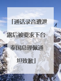 通话录音遭泄露后被要求下台 泰国总理佩通坦致歉