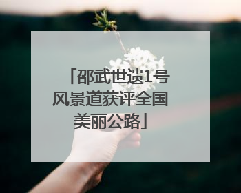邵武世遗1号风景道获评全国美丽公路