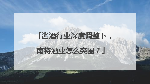 酱酒行业深度调整下，南将酒业怎么突围？