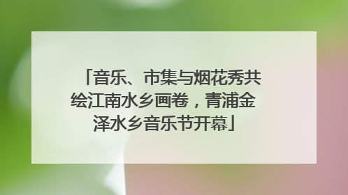 音乐、市集与烟花秀共绘江南水乡画卷，青浦金泽水乡音乐节开幕