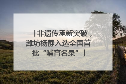 非遗传承新突破，潍坊杨静入选全国首批“哺育名录”