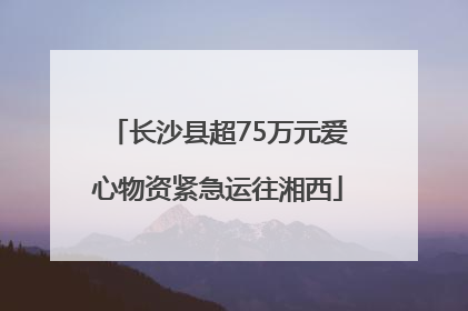 长沙县超75万元爱心物资紧急运往湘西