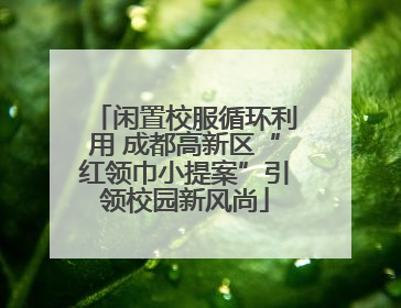 闲置校服循环利用 成都高新区“红领巾小提案”引领校园新风尚