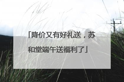 降价又有好礼送，苏和堂端午送福利了