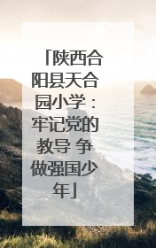 陕西合阳县天合园小学：牢记党的教导 争做强国少年