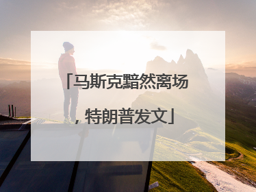 马斯克黯然离场，特朗普发文