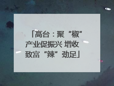 高台：聚“椒”产业促振兴 增收致富“辣”劲足