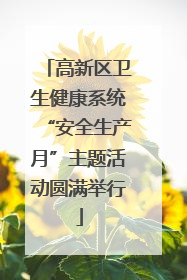 高新区卫生健康系统“安全生产月”主题活动圆满举行